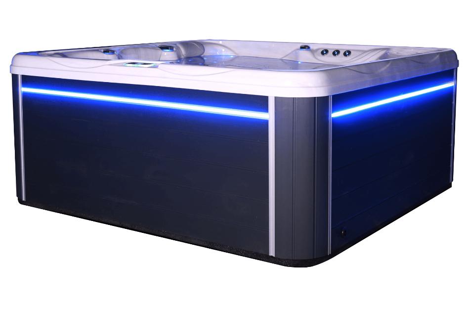 6 person hot tub with LED lights